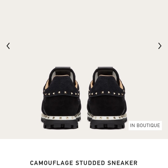 Valentino Camouflage Studded Sneaker Black White - Picture 2 of 4